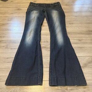 navy blue y2k flared jeans